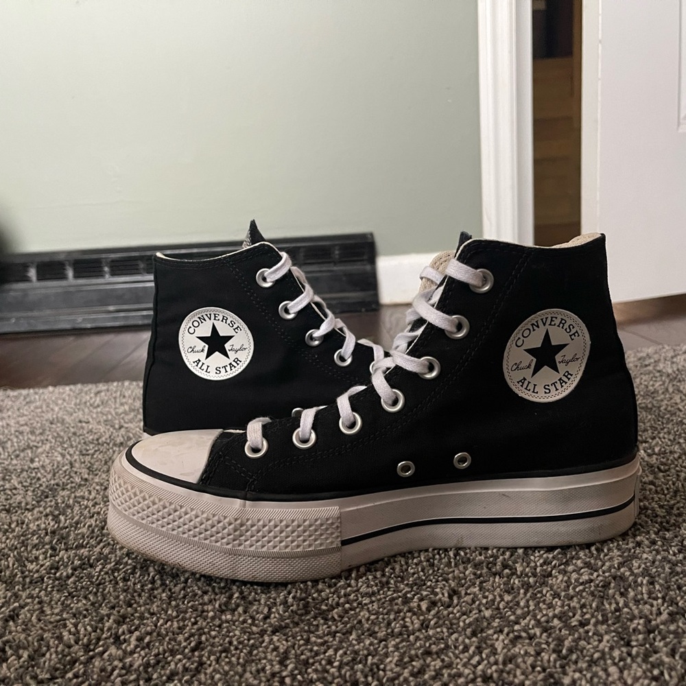 Converse high top platform shoes